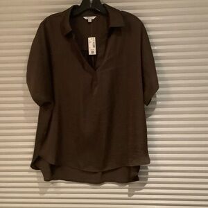 Reitmans Taupe Short Sleeve Blouse